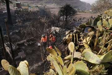 Telde se suma al dispositivo contra el incendio de Tasarte (Foto TA)